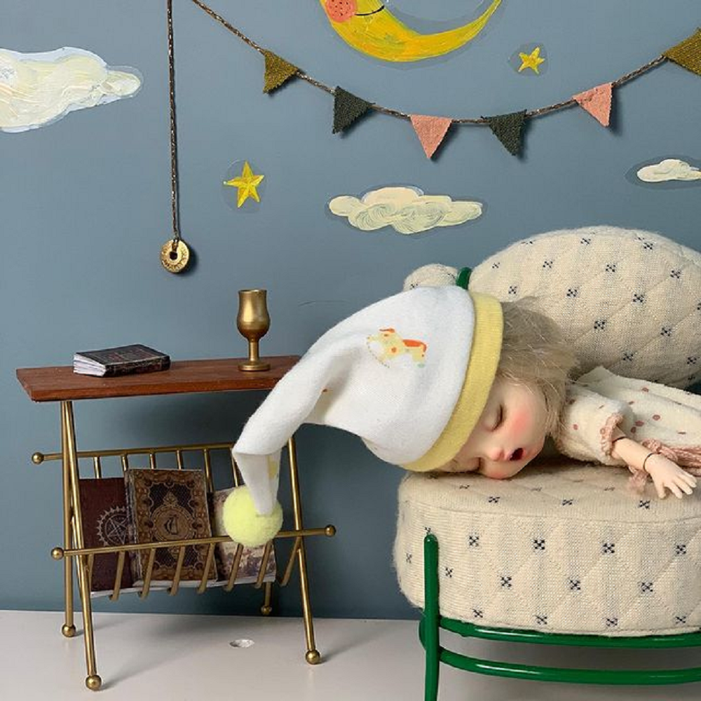캔디 소파 인형의 집 - 화이트 퀼트 1/6 스케일 인형의 집 미니어처