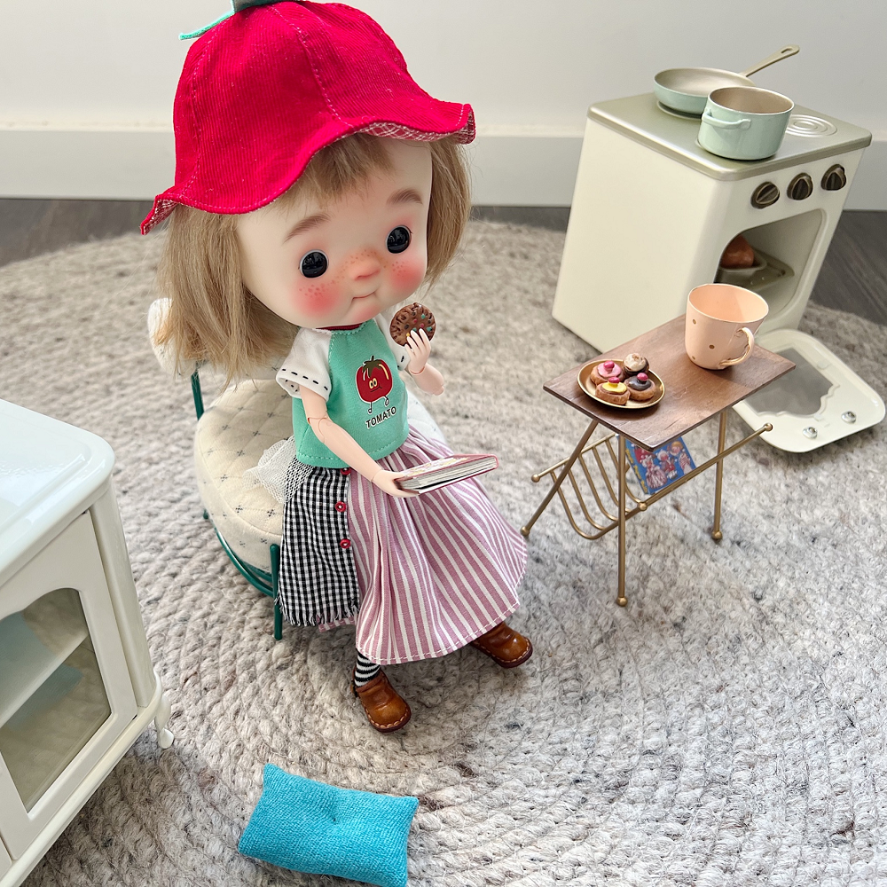 캔디 소파 인형의 집 - 화이트 퀼트 1/6 스케일 인형의 집 미니어처