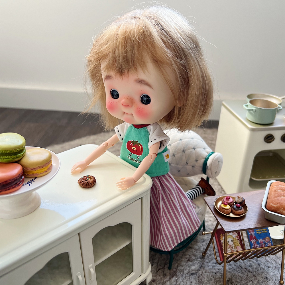 캔디 소파 인형의 집 - 화이트 퀼트 1/6 스케일 인형의 집 미니어처