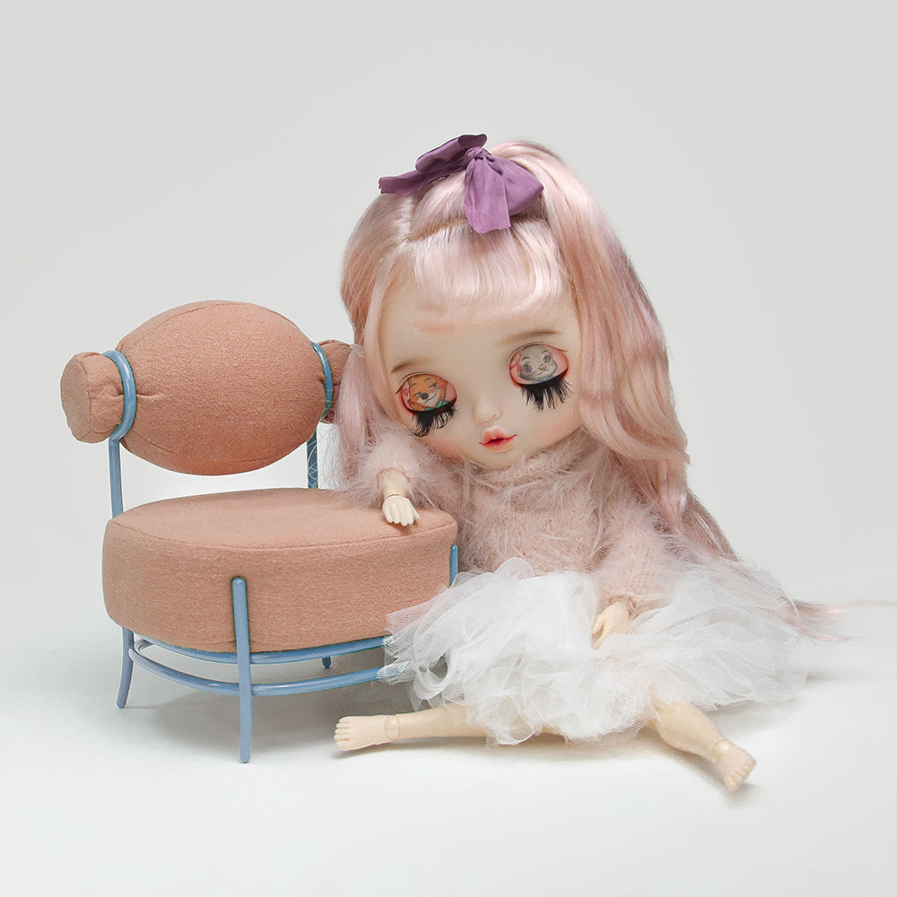한정판 핑크 & 블루 캔디 소파 - 1/6 스케일 인형의 집 미니어처