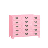 Metal Drawer Chest Pink 1/6 scale Dollhouse Miniature Furniture