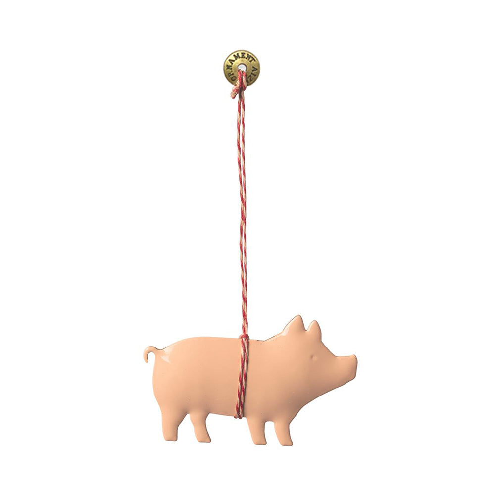 Christmas Ornaments- Metal Pink Pig , Animal Pendant Hanging Decoration