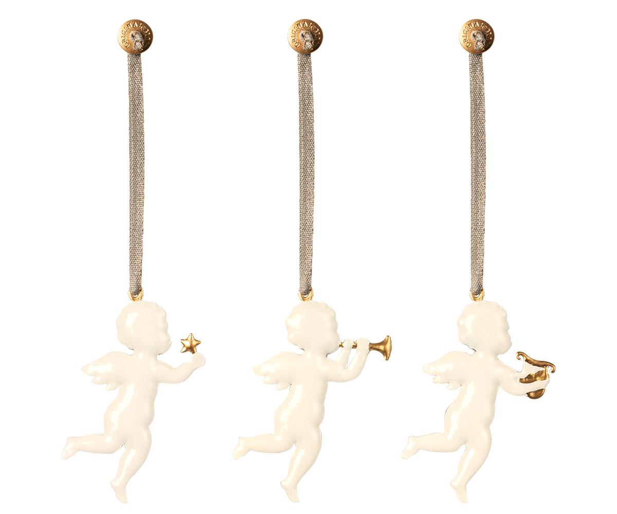 Christmas Ornaments - Angel Set 3 Pcs Metal Double Sided Crafts