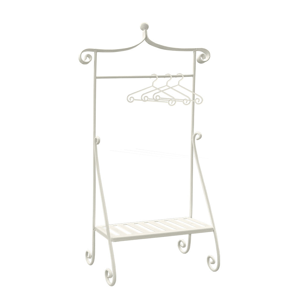 Clothes Rack with 3pcs hangers 1/6 scale Off White Dollhouse Miniature