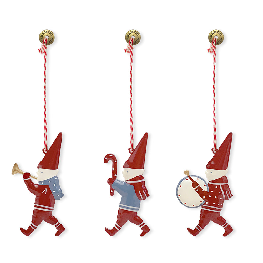 Christmas Ornaments - Pixie Set 3 Pcs Metal Double Sided Crafts