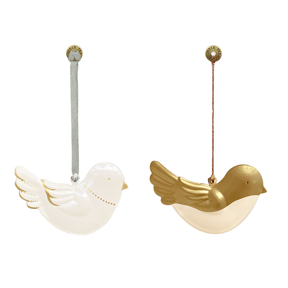 Christmas Ornaments - Bird Set 2Pcs Metal Double Sided Crafts