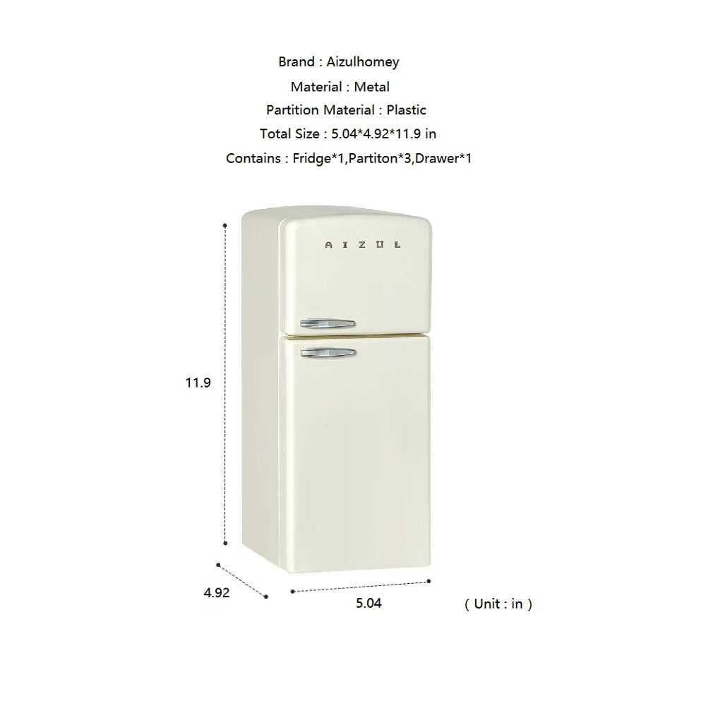 Refrigerator Dollhouse - Yellow&White 1/6 Scale Dollhouse Miniature