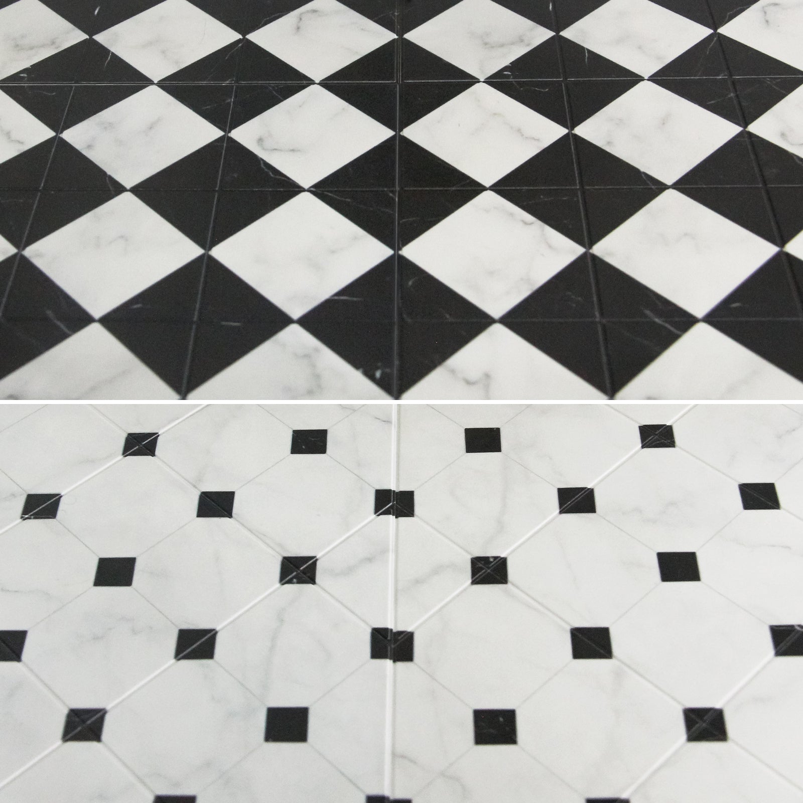 Double Side Floor-Black&White Floor Tile Dollhouse Miniature