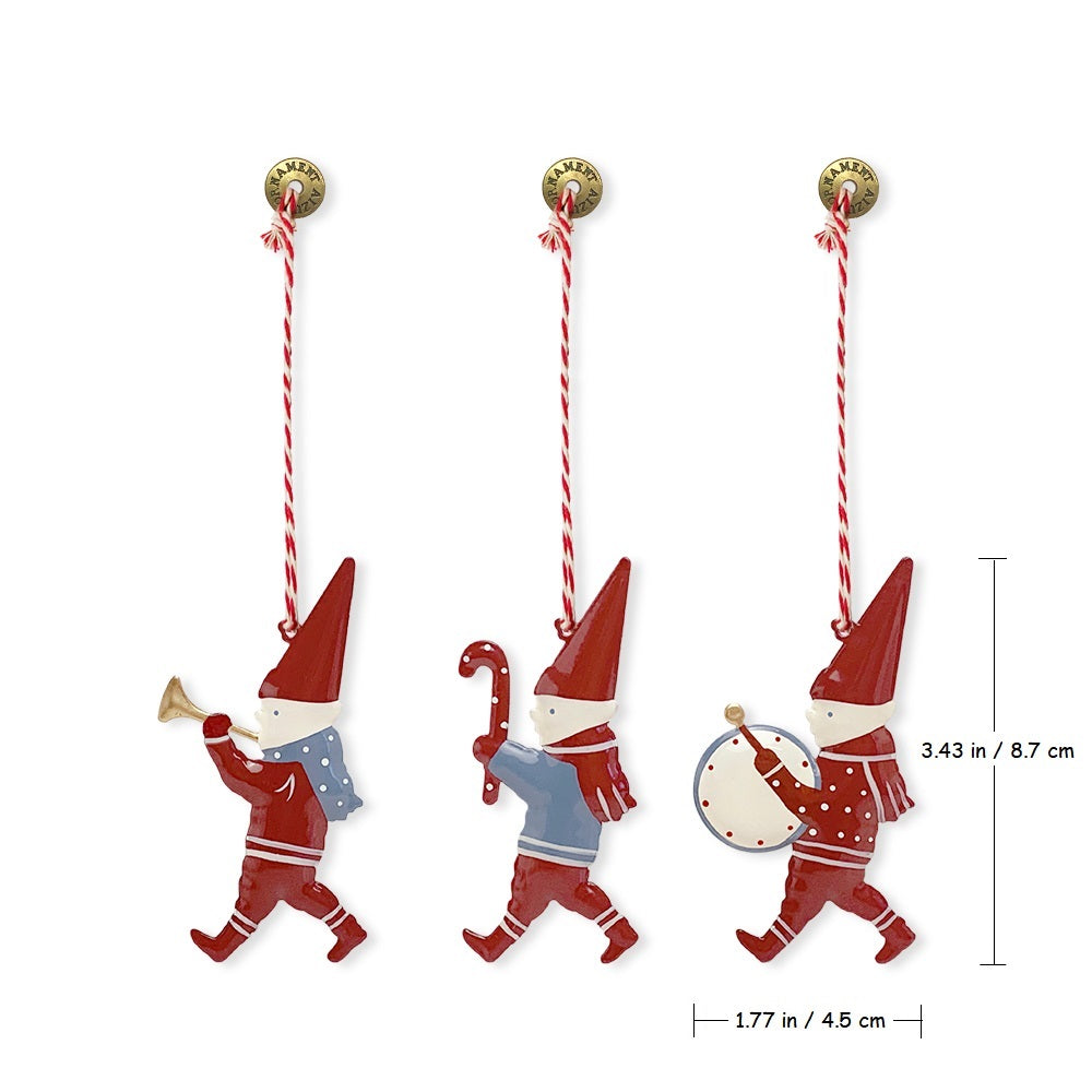 Christmas Ornaments - Pixie Set 3 Pcs Metal Double Sided Crafts