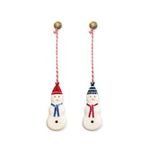 Christmas Ornaments - Snowman Set 2 Pcs Metal Double Sided Crafts