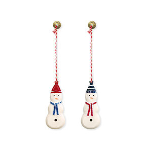 Christmas Ornaments - Snowman Set 2 Pcs Metal Double Sided Crafts