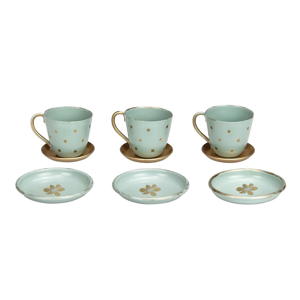 Green Tea cup Set 9 pcs Dollhouse - 1/6 Scale Dollhouse Miniature